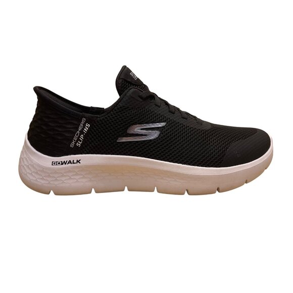 Skechers Womens Black White Mesh Memory Foam Slip-Ins Go Walk Shoes Size 7.5 - Picture 1 of 9